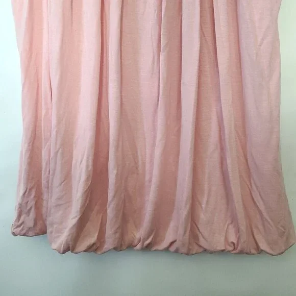 Twenty One Womens Pleated Blouson Jersey Tank Top Round Neck Sz Medium Pink EUC - Picture 4 of 5